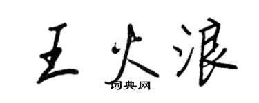 王正良王火浪行书个性签名怎么写