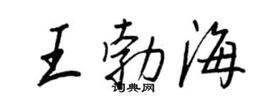王正良王勃海行书个性签名怎么写