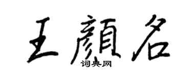 王正良王颜名行书个性签名怎么写