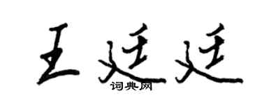 王正良王廷廷行书个性签名怎么写