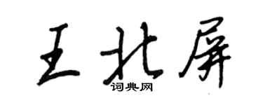 王正良王北屏行书个性签名怎么写
