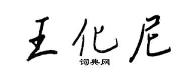 王正良王化尼行书个性签名怎么写