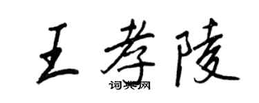 王正良王孝陵行书个性签名怎么写