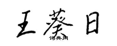 王正良王葵日行书个性签名怎么写