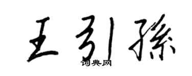 王正良王引孙行书个性签名怎么写