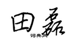 王正良田磊行书个性签名怎么写