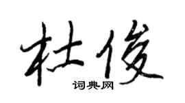 王正良杜俊行书个性签名怎么写