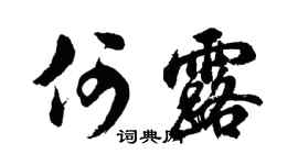 胡问遂何露行书个性签名怎么写