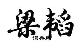 胡问遂梁韬行书个性签名怎么写