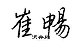 王正良崔畅行书个性签名怎么写