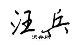 王正良汪兵行书个性签名怎么写