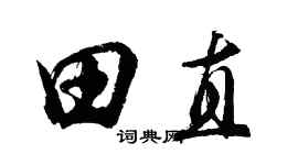 胡问遂田直行书个性签名怎么写