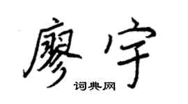 王正良廖宇行书个性签名怎么写