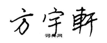 王正良方宇轩行书个性签名怎么写