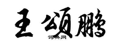 胡问遂王颂鹏行书个性签名怎么写