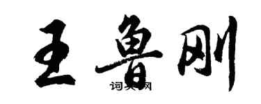 胡问遂王鲁刚行书个性签名怎么写