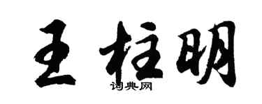 胡问遂王柱明行书个性签名怎么写