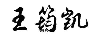 胡问遂王筠凯行书个性签名怎么写