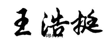 胡问遂王浩挺行书个性签名怎么写