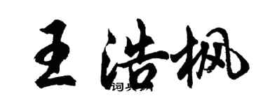 胡问遂王浩枫行书个性签名怎么写