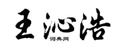 胡问遂王沁浩行书个性签名怎么写