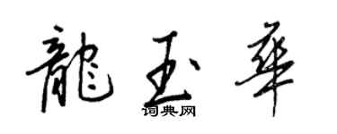 王正良龙玉华行书个性签名怎么写