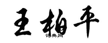 胡问遂王柏平行书个性签名怎么写