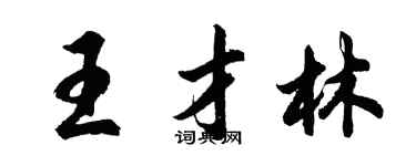 胡问遂王才林行书个性签名怎么写