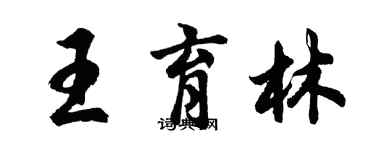 胡问遂王育林行书个性签名怎么写