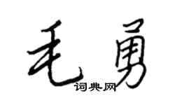 王正良毛勇行书个性签名怎么写