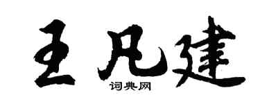 胡问遂王凡建行书个性签名怎么写