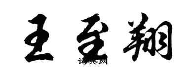 胡问遂王至翔行书个性签名怎么写