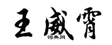 胡问遂王威霄行书个性签名怎么写