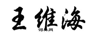 胡问遂王维海行书个性签名怎么写