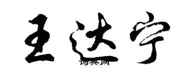 胡问遂王达宁行书个性签名怎么写