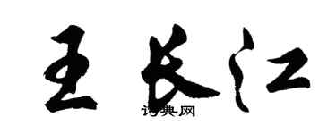 胡问遂王长江行书个性签名怎么写