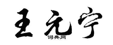 胡问遂王元宁行书个性签名怎么写