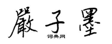 王正良严子墨行书个性签名怎么写
