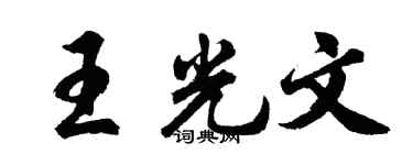 胡问遂王光文行书个性签名怎么写