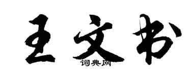 胡问遂王文书行书个性签名怎么写