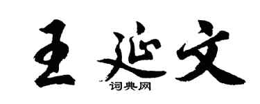 胡问遂王延文行书个性签名怎么写