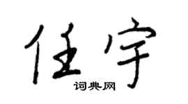 王正良任宇行书个性签名怎么写