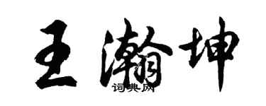 胡问遂王瀚坤行书个性签名怎么写