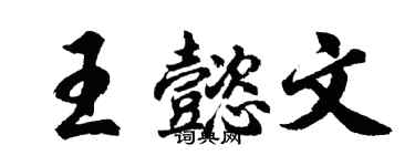 胡问遂王懿文行书个性签名怎么写