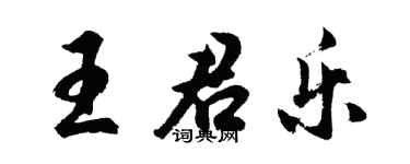 胡问遂王君乐行书个性签名怎么写