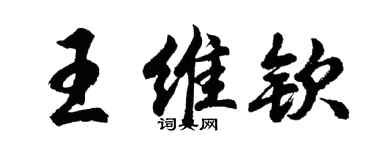 胡问遂王维钦行书个性签名怎么写