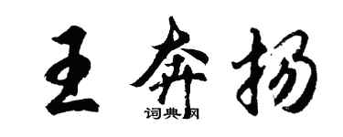 胡问遂王奔扬行书个性签名怎么写