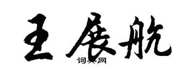 胡问遂王展航行书个性签名怎么写