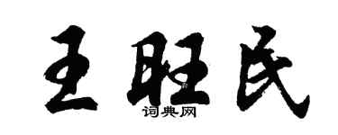 胡问遂王旺民行书个性签名怎么写