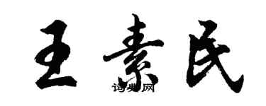 胡问遂王素民行书个性签名怎么写